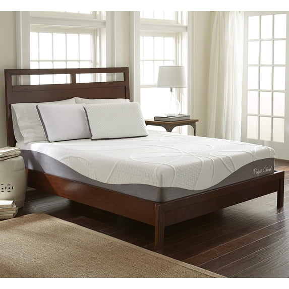 Perfect Cloud UltraPlush Memory Foam Mattress Charcoal-Infused Bed Foam, Short Queen 75” x 60” x 10”