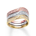 thumbnail image 1 of Perfect Combination Set of 3 Round Diamond Wedding Ring Bands in MultiColor Gold, 1 of 1