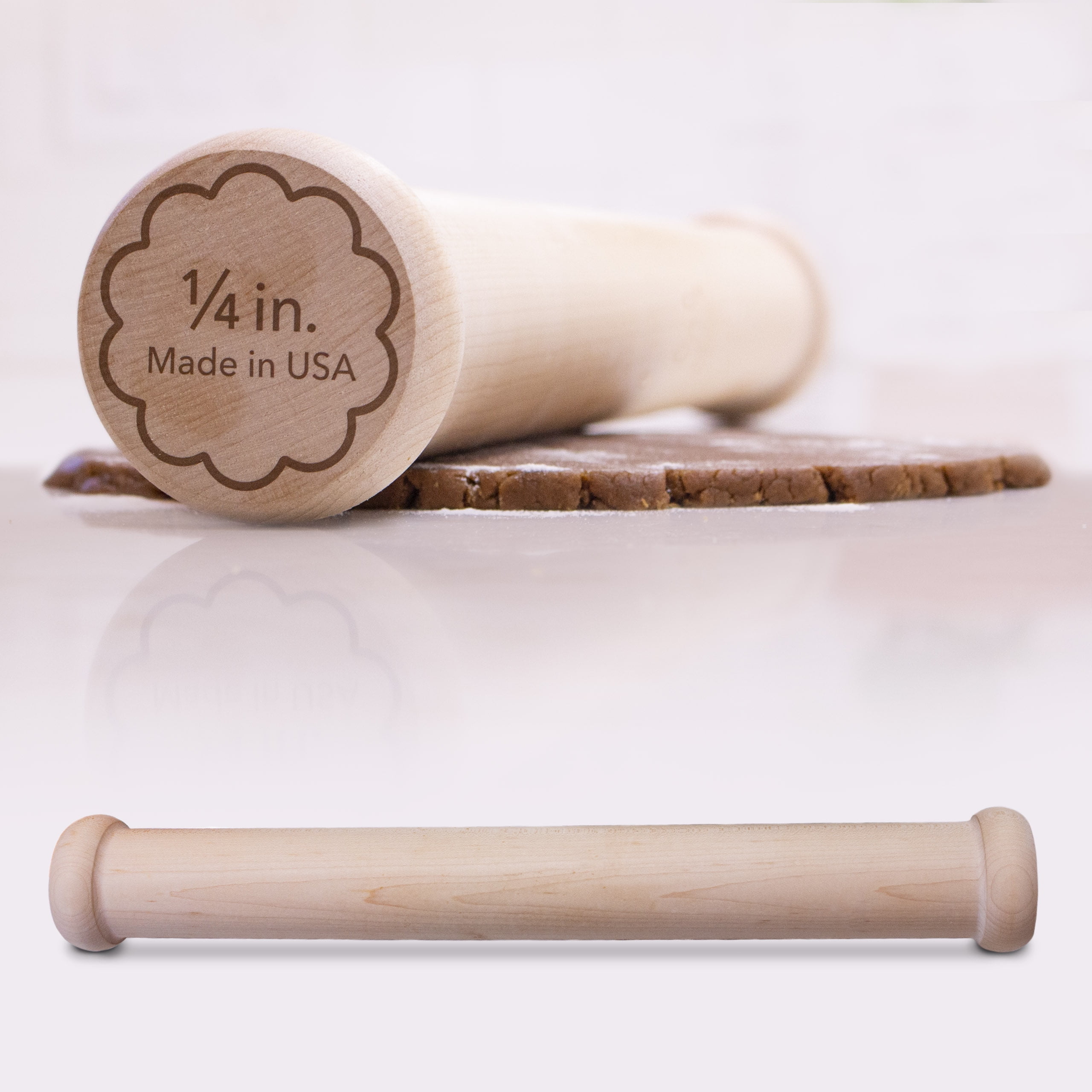 Perfect Cookie Rolling Pin 1/4-in. Fixed Depth Hardwood Made in the USA by Ann Clark - Walmart.com