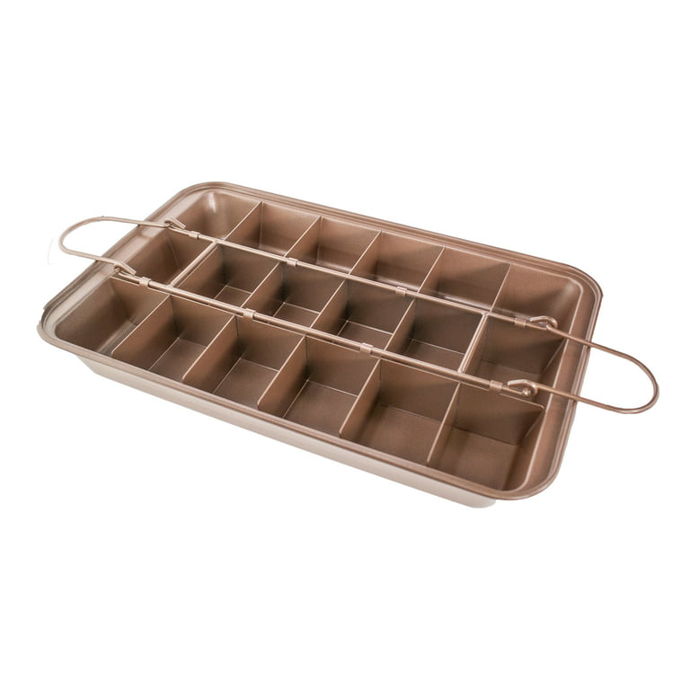 18 Cavity Nonstick Brownie Pan Baking Tray With Divider Carbon