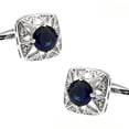 thumbnail image 1 of Perfect Cufflinks Blue Crystal Cufflinks, Dark Design Clear Crystal Cufflinks, 1 of 5