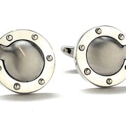 Perfect-Cufflinks Brushed Silver Cufflinks, Silver