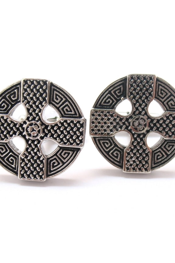 Perfect Cufflinks Celtic Cross Cufflinks Silver Tone, Silver