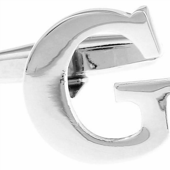 Perfect Cufflinks Classic G Silver Tone Cufflinks, Rhodium
