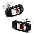 thumbnail image 1 of Perfect Cufflinks Convertible Black Enamel Cufflinks, Car Race Racing Gifts for Him Gifts for Dad Husband, 1 of 5