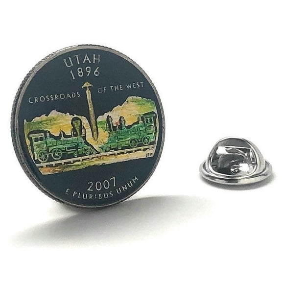 Perfect Cufflinks Enamel Pin Hand Painted Utah State Quarters Coin Collector Pin