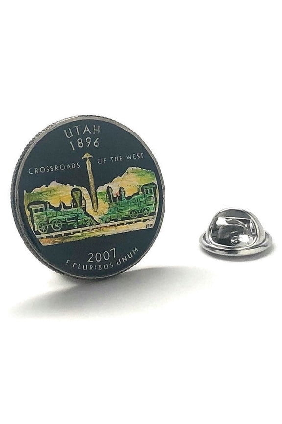 Perfect Cufflinks Enamel Pin Hand Painted Utah State Quarters Coin Collector Pin