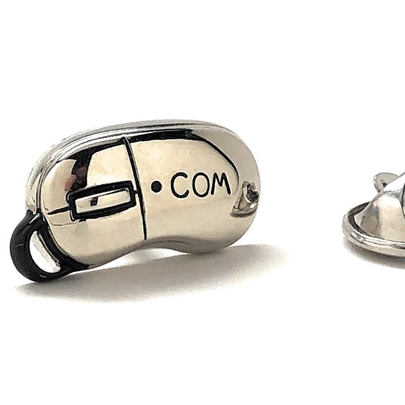Perfect Cufflinks Lapel Pin Computer Mouse Enamel Pin, Computer Nerd, Tie Pin, Dot Com Mouse