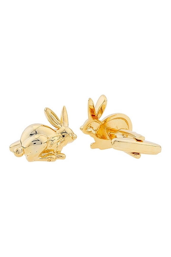 Lucky Bunny Rhodium Cufflinks