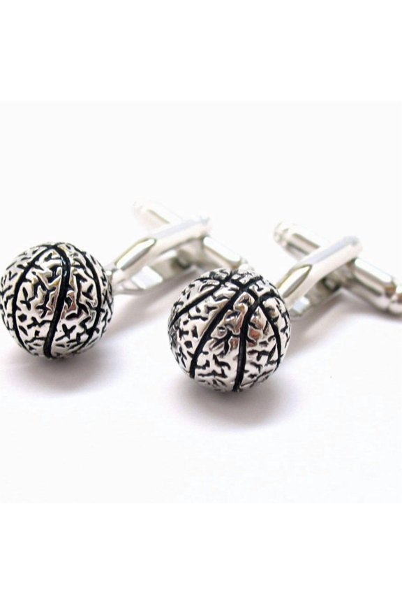 Perfect Cufflinks Round 3-D Play Ball Silver Tone Cufflinks