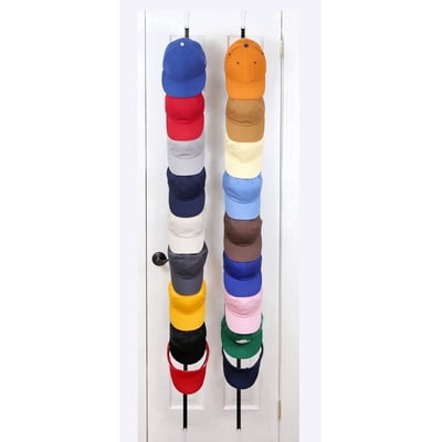 Perfect Curve CapRack18 Over-the-Door Hat Rack, Holds Up to 18-40 Caps, Black
