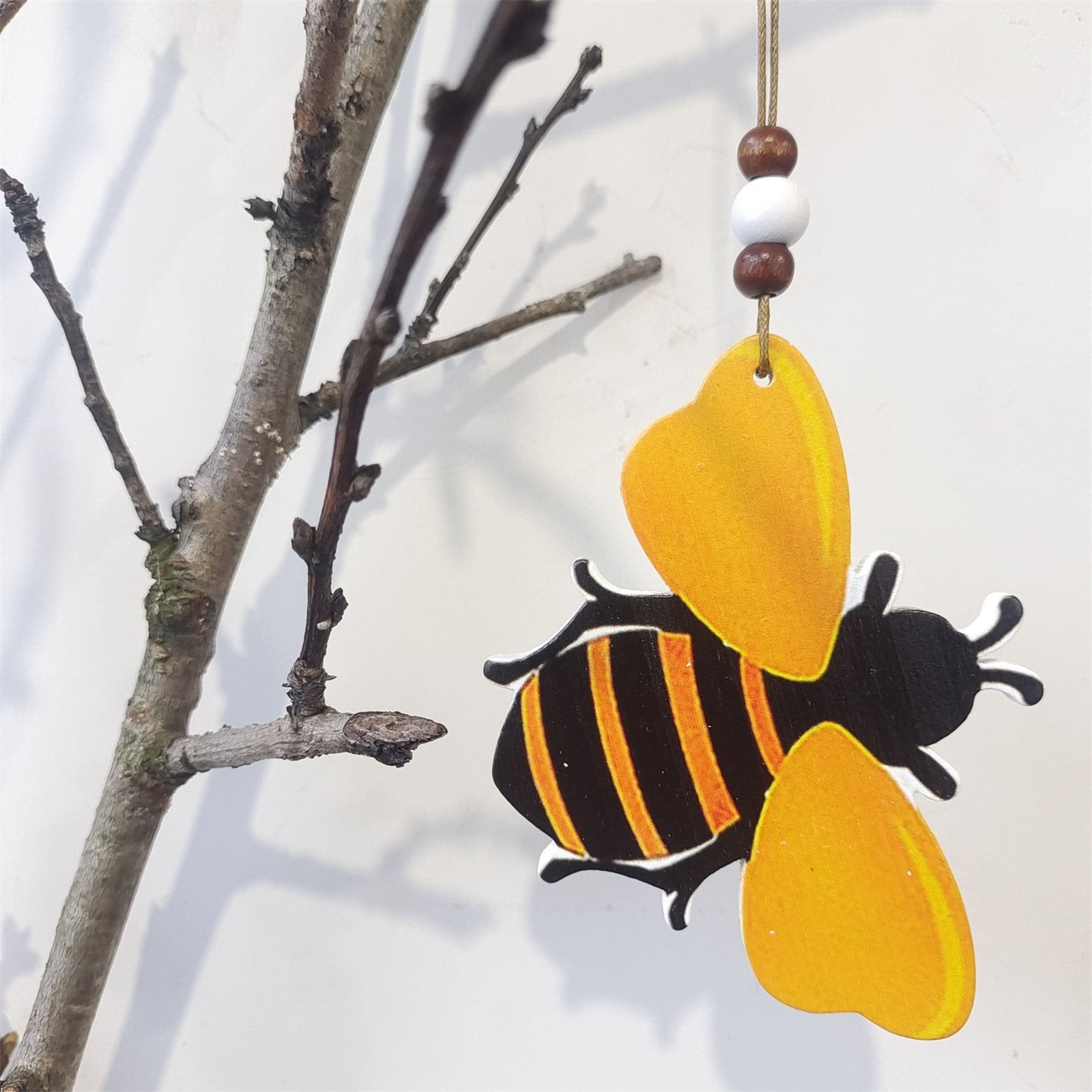 Perfect Deco! JIASEN Bee Wooden Pendants Craft Bumble Bees Tree Ornaments Bee Modeling Decor