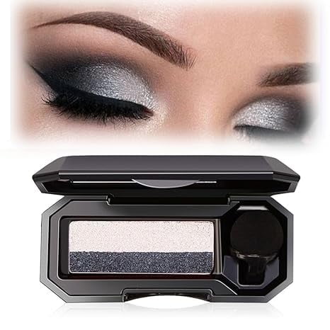 Perfect Dual Color Eyeshadow,New Two Color Eye Shadow Plate Waterproof Eyeshadow,Portable Two Tone Eyeshadow,Highly Pigmented Powder Eyeshadow Exquisite Glitter (#6)