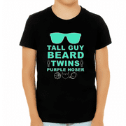 Perfect Dude Shirt for Boys - Tall Guy Beard Twins Purple Hoser Dude Shirt - Perfect Dude Merchandise
