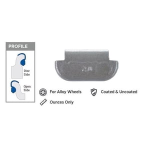 Perfect Equipment 1 oz Zinc Coated Truck Wheel Weight, Box of 25