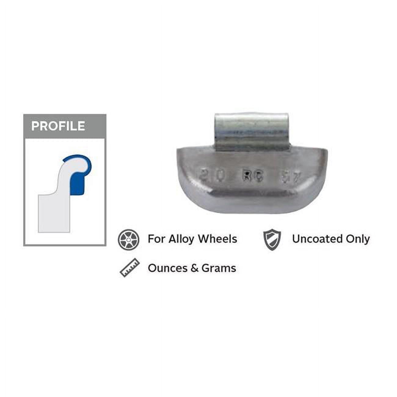 Perfect Equipment PWWRC020 2 oz Heavyduty Budd Truck Wheel Weight, Box