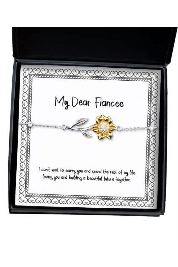 Perfect Fiancee Gifts, I Can't Wait to Marry You and Spend The Rest of My Life, Love Birthday Sunflower Bracelet Gifts for, Gift Ideas, Unique Gift Ideas, Thoughtful Gift Ideas, Inexpensive Gift
