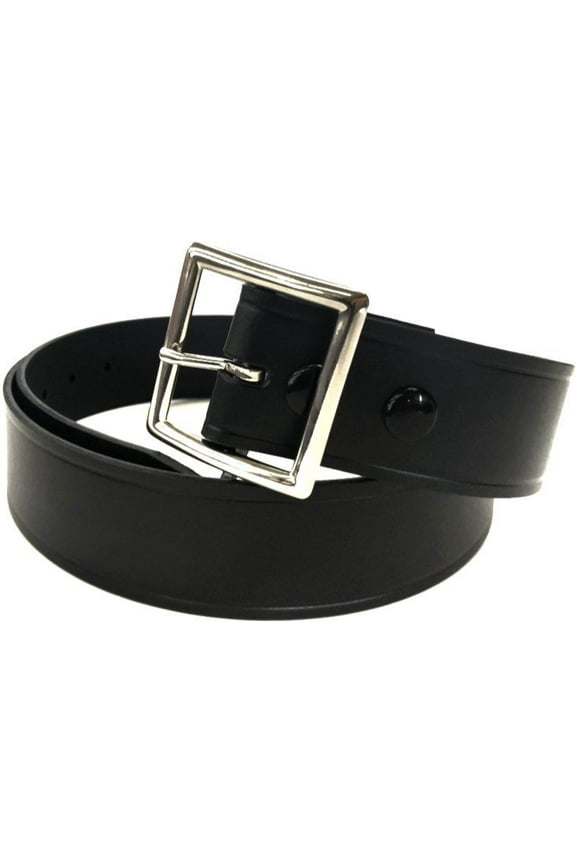1.5in Garrison Belt, Plain, Chrome Buckle, Black, 30