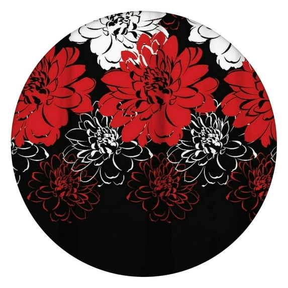 Perfect Fit Boho Table Cover, Colorful Floral Design with Elasticated Border for 52-56 Inches