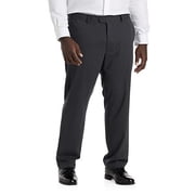 Perfect Fit Waist-Relaxer Flat-Front Suit Pants Charcoal 42 x 32