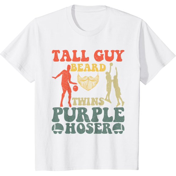 Perfect For Kids Dude Tall Guy Beard Twins Purple Hoser T-Shirt