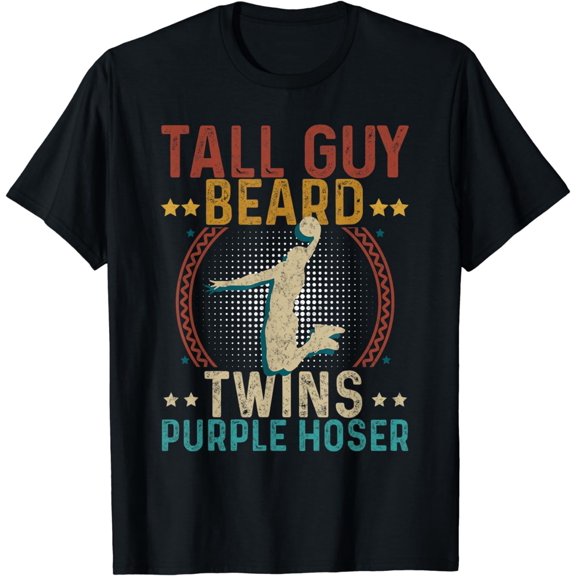 Perfect For Kids Dude Tall Guy Beard Twins Purple Hoser T-Shirt