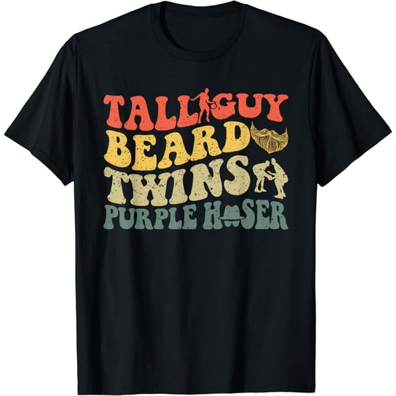 Perfect For Kids Dude Tall Guy Beard Twins Purple Hoser T-Shirt