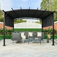 thumbnail image 1 of Perfect Garden 12' L x 9' W Outdoor Patio Steel Frame Pergola with Retractable Canopy Shade, Color Grey, 1 of 5