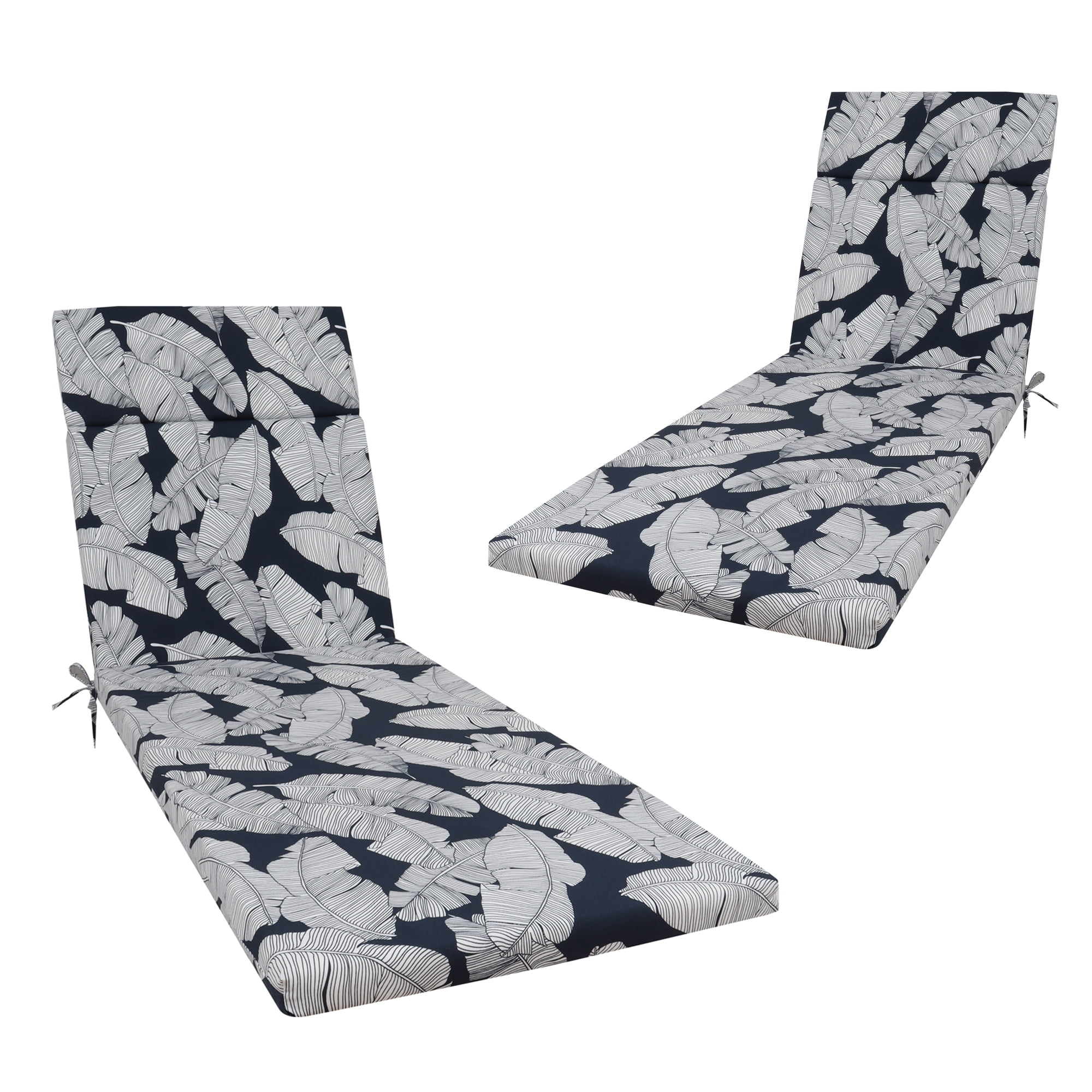 Perfect Garden Outdoor Patio Chaise Lounge Chair Cushions Replacement Furniture Seat Cushions Chair Pads,Navy Blue Leaf