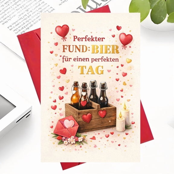 Perfect Gift Card Fund: Beer for a Perfect Day Fun Design with Hearts and Bottles Blank Inside, Includes Envelope Ideal for Beer Lovers and Special Occasions