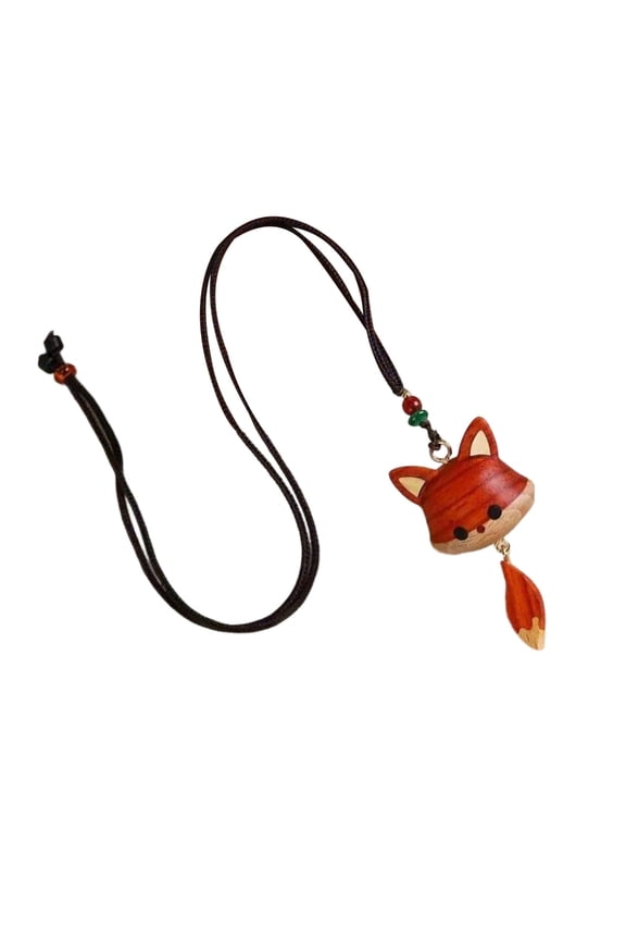 Perfect Gift Cute Foxes Wood Pendant Handmade for Friends and Family