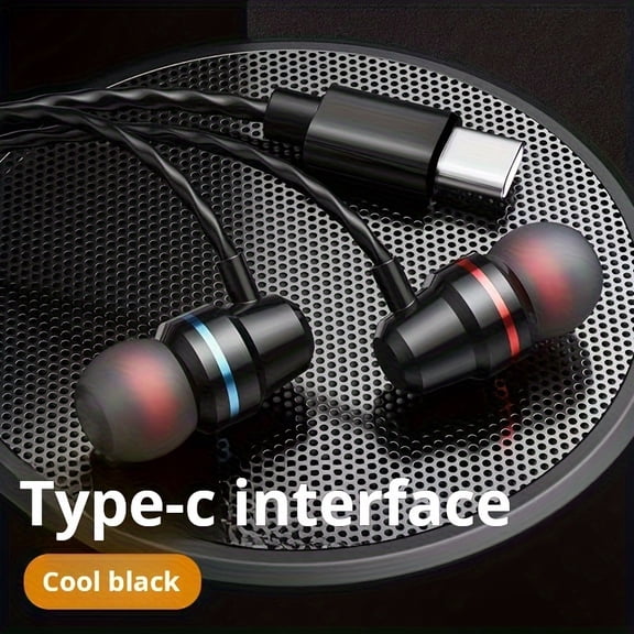 [Perfect Gift] In-Ear Headphones with a Type-C Connector And Built-In Microphone, Compatible with Ios And Android for Music, Calls, And Volume Control - The Perfect Gift for Both Men And Women.