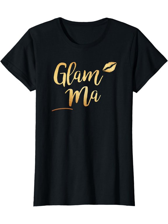 Perfect Glam-ma Glamma Granny Grandma Gold Kiss Present Gift T-Shirt
