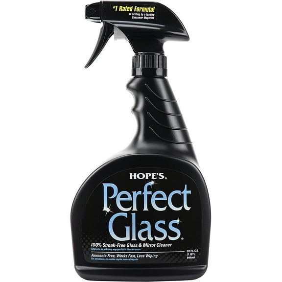 Perfect Glass Cleaner Spray, Streak-Free, Ammonia-Free Window, Mirror, Screen, Tinted Glass, and Shower Door Cleaner, Indoor and Outdoor Glass Surfaces, 32 Fl Oz, Pack of 1