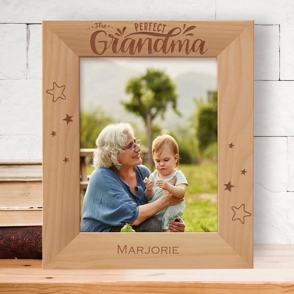 Perfect Grandma Personalized Wooden Frame 8" x 10" Brown (Vertical)