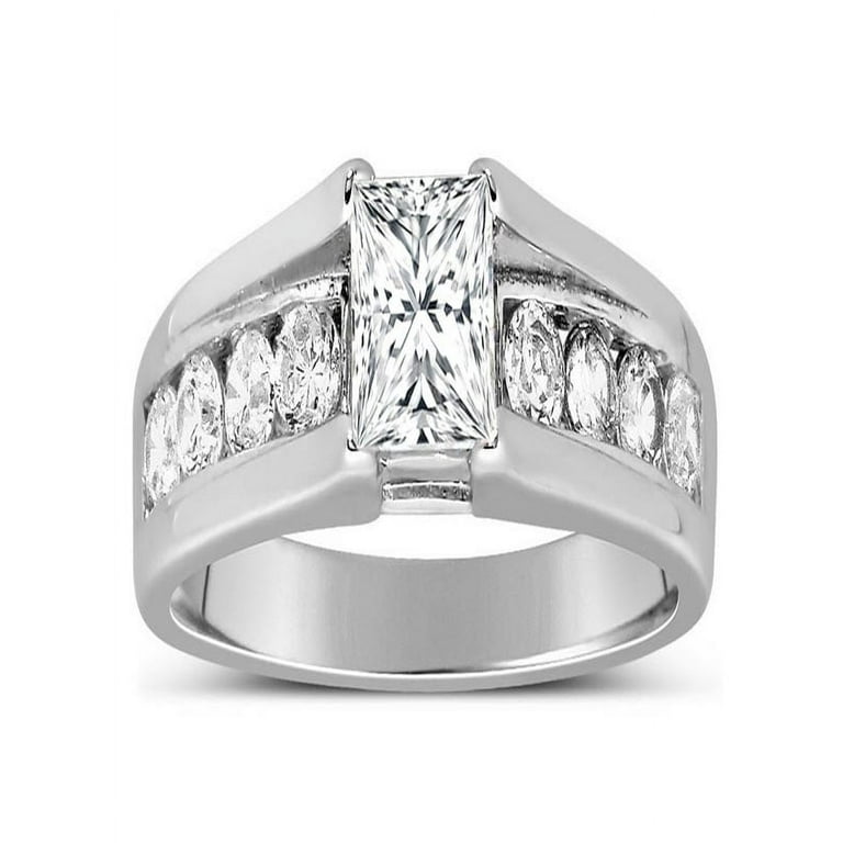 Perfect Half Carat Princess diamond Engagement Ring in White Gold
