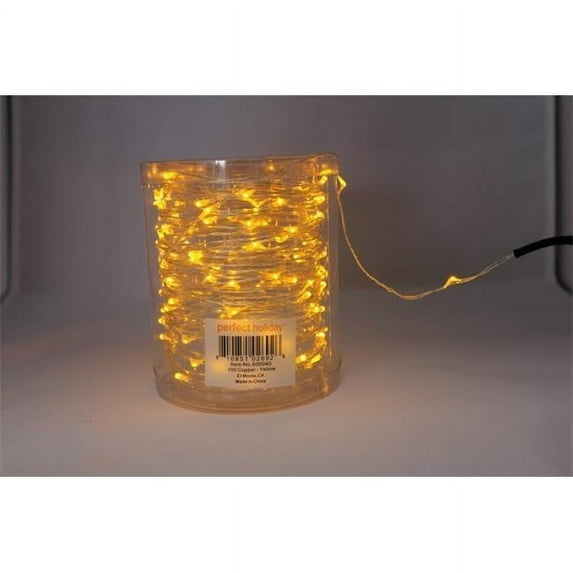 Perfect Holiday 100 LED Copper String Fairy Light - Yellow