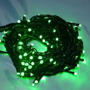 Perfect Holiday 100 LED Green Fairy String Lights, 32 Ft Long Green Wire with Connector for Christmas