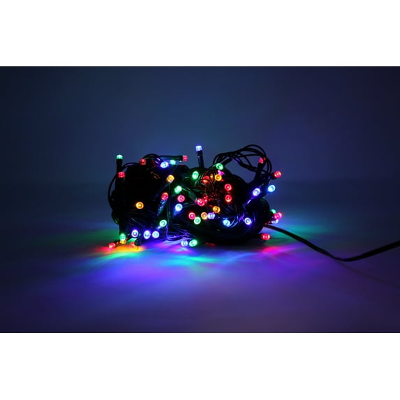 Perfect Holiday 100 LED Multicolor Fairy String Lights, 32 Ft Long Green Wire with Waterproof Connector for Christmas