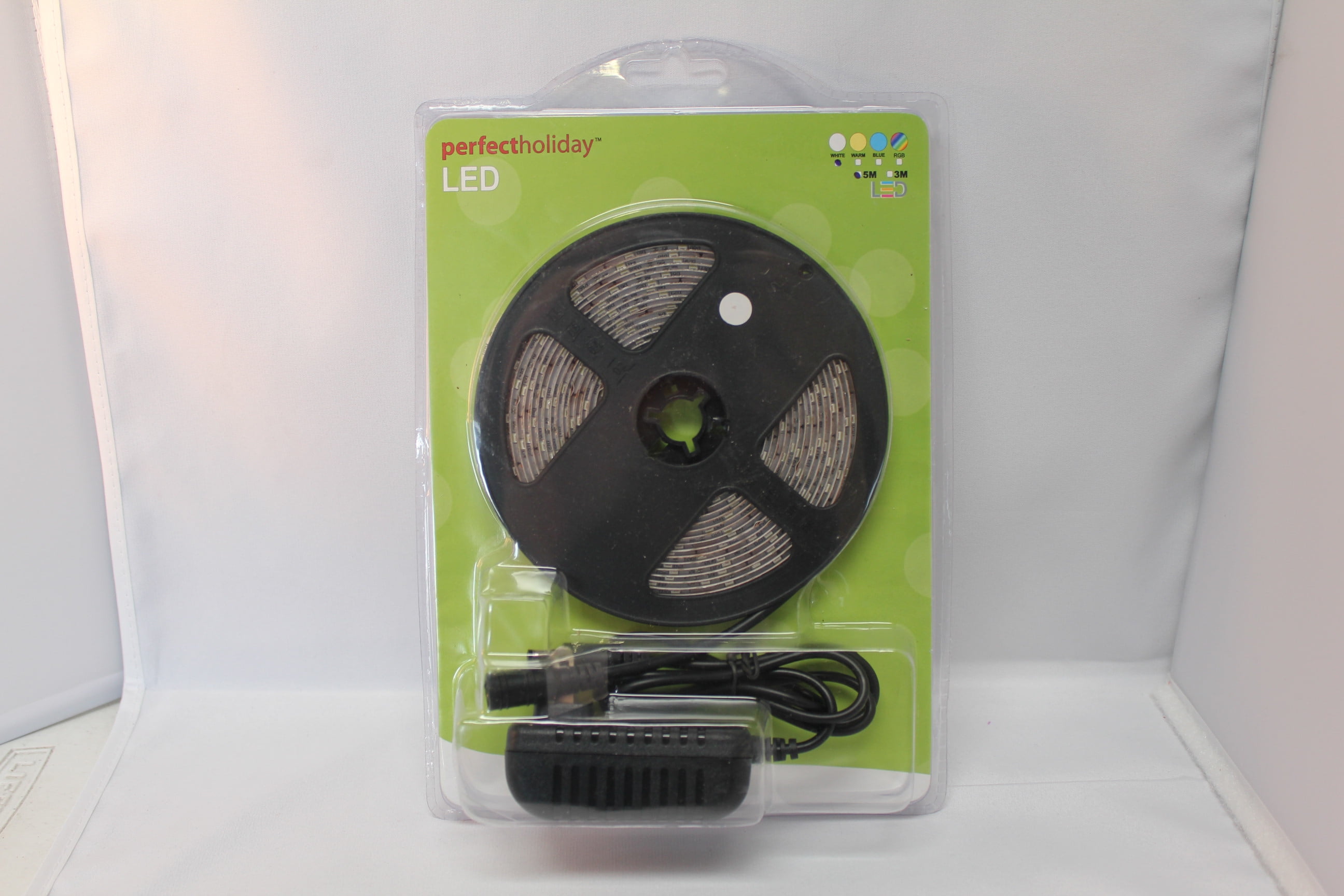 Perfect Holiday 16' Waterproof 300 LED Strip Lights Complete Kit Retail Pack in White