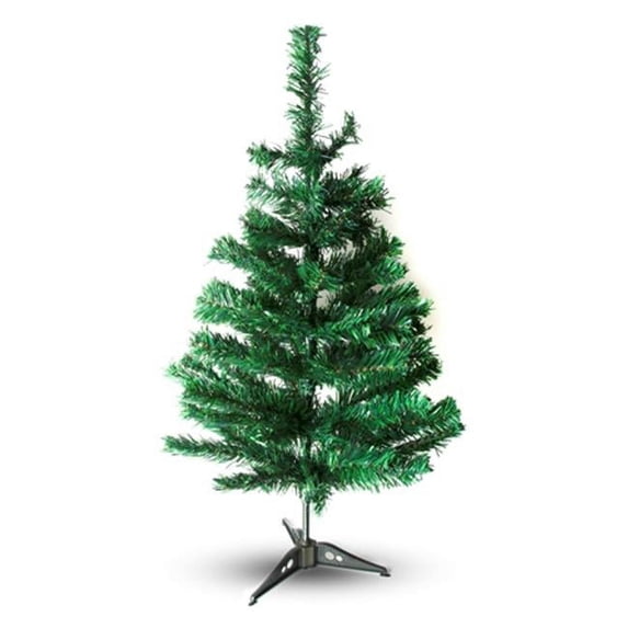 Perfect Holiday 2 Ft Tabletop Christmas Tree, pvc branch tips with plastic stand, Evergreen