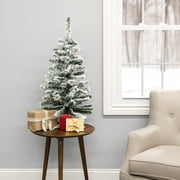 Perfect Holiday 2 Ft Tabletop Snow Flocked Christmas Tree, 63 pvc branch tips with Plastic Stand