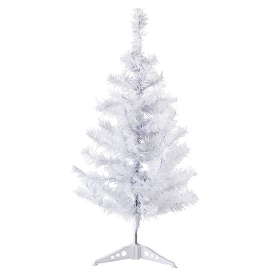 Perfect Holiday 2' White Tabletop Christmas Tree with Stand