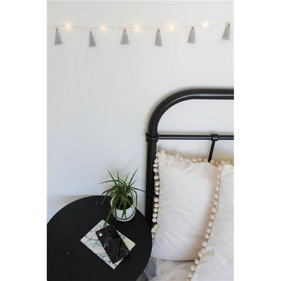 Perfect Holiday 20 LED Boho Tassel Fairy String Lights - Battery Operated, Warm White for Bedroom - Small Tassel