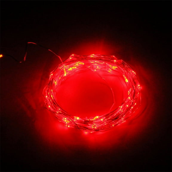 Perfect Holiday 20 LED Copper String Fairy Light with battery - Red