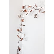 Perfect Holiday 20 LED Glitter Snowflake Copper Fairy Lights - Battery Operated, Warm White for Christmas, Holiday D cor