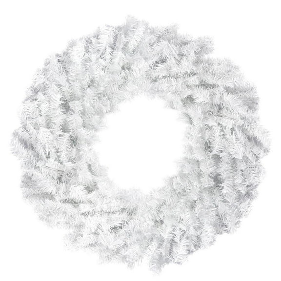 Perfect Holiday 24 inch Canadian Pine Artificial Christmas Wreath for indoor or outdoor Holiday Decor, White