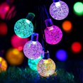 thumbnail image 1 of Perfect Holiday 30 LED Solar String Lights,Waterproof with Bubble Design Bulbs for Outdoor Home decor, Christmas, Parties, Garden - Multicolor, 1 of 12