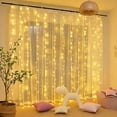 thumbnail image 1 of Perfect Holiday 300 led Window Curtain Icicle Lights String Fairy Light Wedding Party Home Garden Decorations 3m*3m, Warm White, 1 of 7