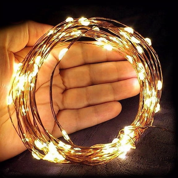 Perfect Holiday 50 Warm White LED Copper Wire Battery String Light, for Home Décor, Party, Christmas